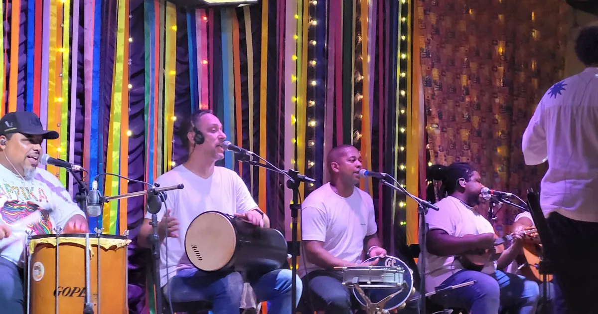 Authentic experiences in Rio de Janeiro: live samba band playing at night on a Rio Cultural Secrets tour