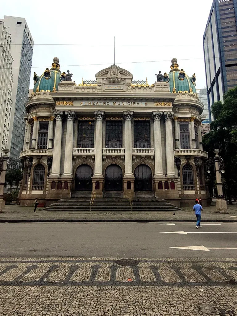Facade of the Theatro Municipal in downtown Rio de Janeiro
